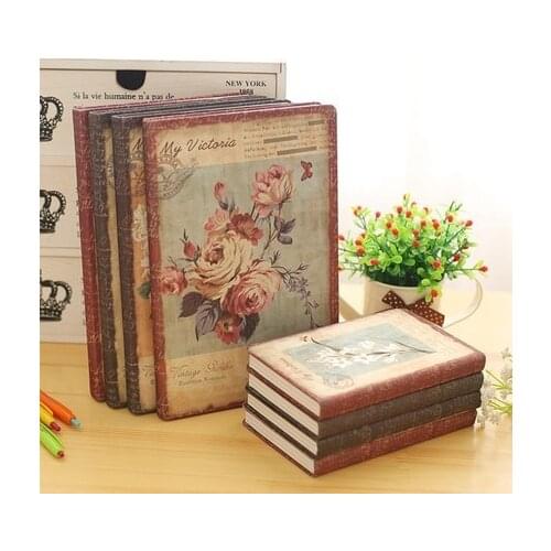 5pcs Planner Notebook flower Retro European style Journal Diary loose-leaf Book Exercise Composition Binding Note Notepad