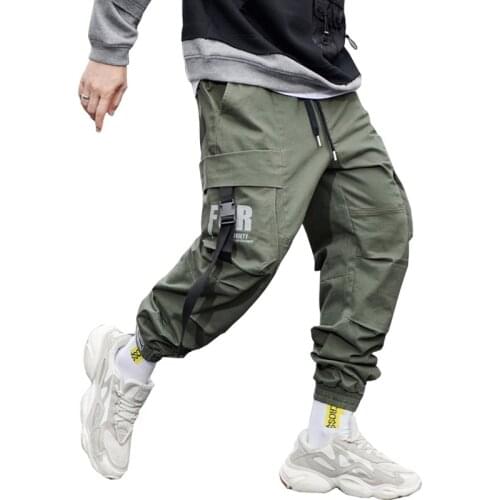 Men pants man hip hop cargo pants mens japan style harajuku multi pockets cotton sweatpants joggers homme