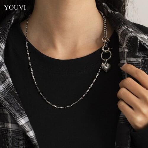 YOUVI Lock Chain Necklace Padlock Pendants Women Men Punk Stainless Steel Chunky Chain Jewelry On The Neck 2021 Aesthetic Access