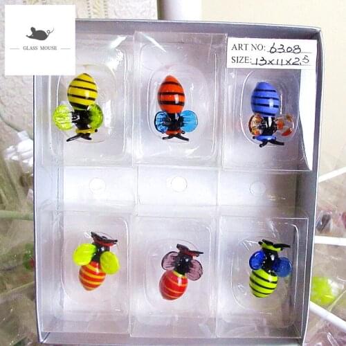 Decorative Figurines Miniature colorful murano glass bee Easter Style Home garden decor lovely handmade glass Animals statues