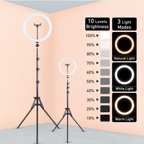 12" Dimmable Photography Lighting LED Selfie Ring Light 30cm Ring Lamp With Stand Tripod For Youtube Makeup Video Live Studio