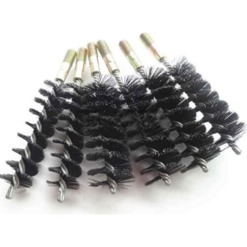 1Pc 10/12/14/16/18/20/25/30/32/35/38/40/43/45/50mm Diameter Stainless Steel Round Wire Tube Pipe Cleaning Brush 12mm 6mm Thread