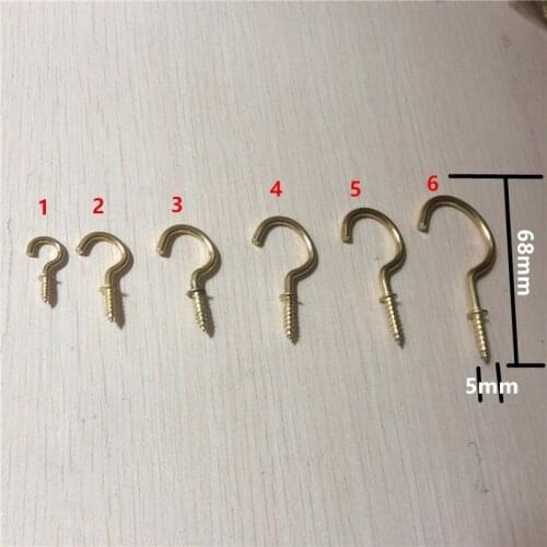 Carbon Steel Light hook,Question Mark hooks,Sheep Eye Hook Screws Wood Self-tapping Screw Hooking,60Pcs