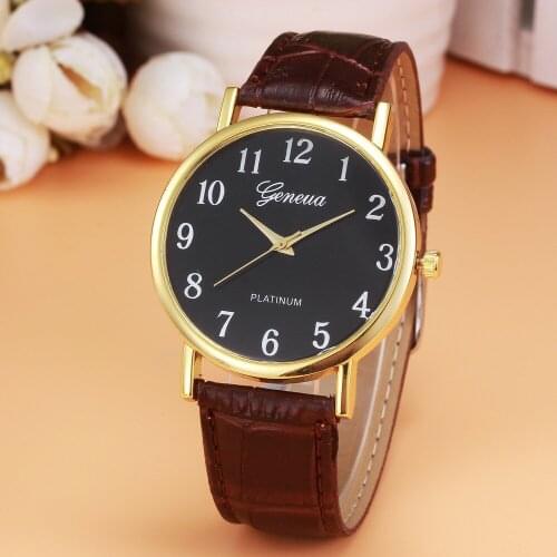 Quartz Watch Retro Design Leather Band Analog Alloy Quartz Wrist Watch Belt couple watch Montres hommes et femmes reloj mujer 03