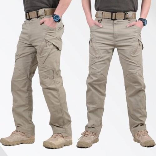 Men Hiking Pants Outdoors Trousers Cargo Waterproof Pants IX9 City Military Tactical Pants Men SWAT Combat Army Pants Casual