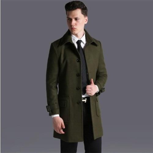 Mens trench coats man single-breasted veste coupe vent homme business casual clothes slim fit overcoat long sleeve new designer