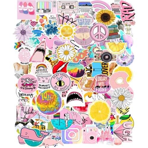 Pink Hipster Stickers Aesthetic Meme Laptop Notebook Cup Scrapbook Stickers Waterproof Wholesale Luggage Graffiti Self-Sticky