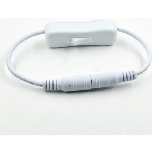 Wholesale 500pcs high quality 5.5mm x 2.1mm DC Male to Female Power Supply Cable Cord with ON / OFF Switch