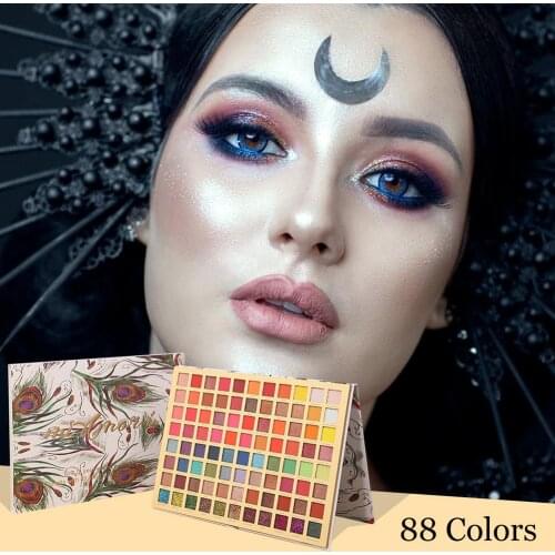 88 Colors Rainbow Eyeshadow Palette Glitter Eyeshadows Tray Long-Lasting Skin-Friendly Made of Super Soft Smooth Powder Texture