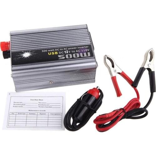 Portable Transformer Modified Sine Wave DC 12V to AC110V 500W Car Auto Power Inverter Converter Adapter USB charger
