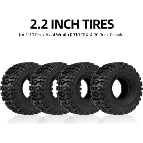 RC Spare Parts 4Pcs 2.2 Inch 133mm 1/10 RC Rock Crawler Tires for 1:10 Rock Axial Wraith RR10 RC Rock Crawler Truck