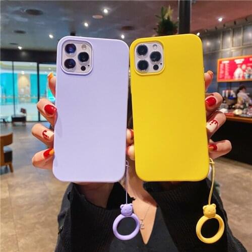 Luxury Liquid Silicone Case For iPhone 12 11 Pro Max 12mini Case For iPhone XS MAX XR X 7 8 6S 6 PLUS 5S SE 2020 Cover With Stra