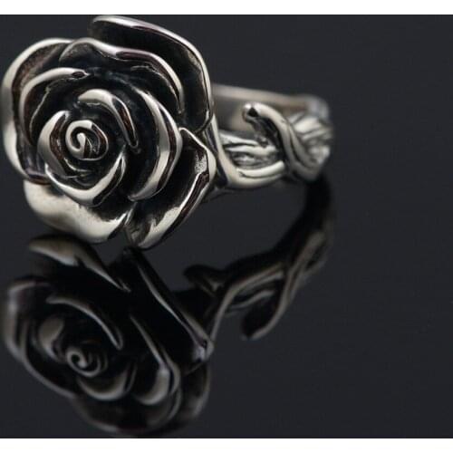 The Roses Rings S925 Pure Silver Wholesale Thai Silver Style Restoring Ancient Ways Female Fashion Gifts Open Style