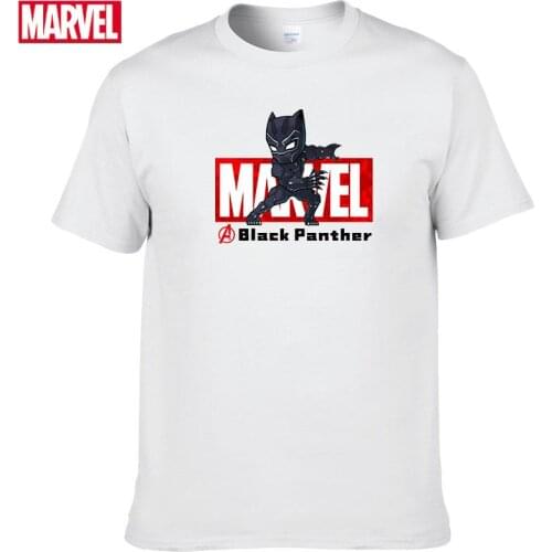 Marvel The Avengers Black Panther T-shirt Comfortable Breathable 100% cotton Fashion clothes for teens Summer Tops men #133