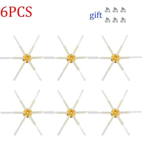 6pcs 6-Armed Side Brushes for iRobot Roomba 500 600 700 Series 520 610 620 650 760 770 780 Robot Vacuum Cleaner Brush Parts