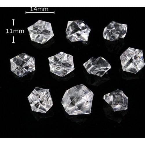 1000pcs11*14mm Crystal Diamond Acrylic Transparent Ice Rock Wedding Party Simulation Ice Decoration