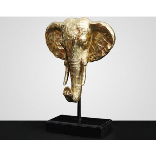 Resin Elephant Figurine Home Decoration Animal Ornament Desktop Decor Handmade Crafts Sculpture