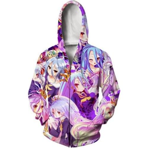 Anime No Game No Life 3D Printed Hoodie Cosplay Shiro Thin Cartoon Hoodies Sweatshirt Tops Outfit