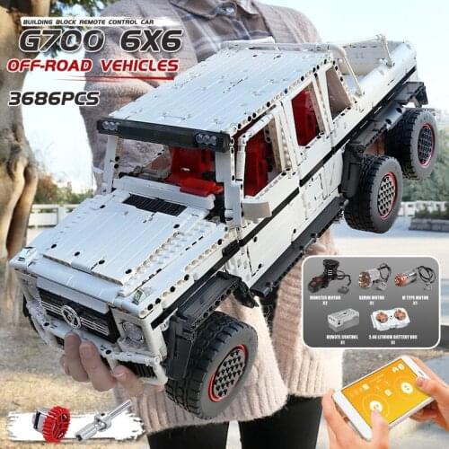 IN STOCK MOULDKING BenzZ G63 G700 6x6 SUV APP RC Control Vehicle Car Model Building Blocks Bricks Kids Toys Gift MOC 19587 46049