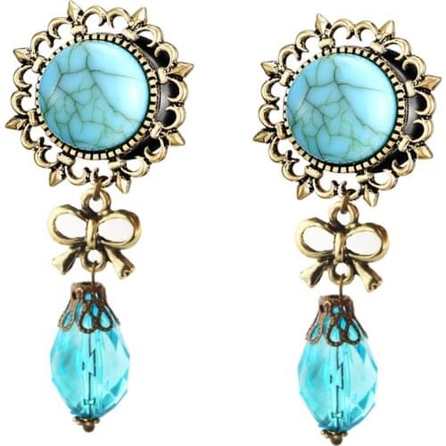 Dangle Steel Ear Plugs and Tunnels Ear Piercings Hollow Screwed Earring Expander Earlets Gauges Body Piercing Jewelry