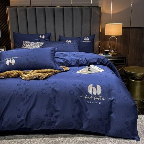 Embroidery 1000TC Egyptian Cotton Duvet Cover Bedding Set Quilts Double Home Textile Luxury Pillowcases Bed Sheet Bedroom