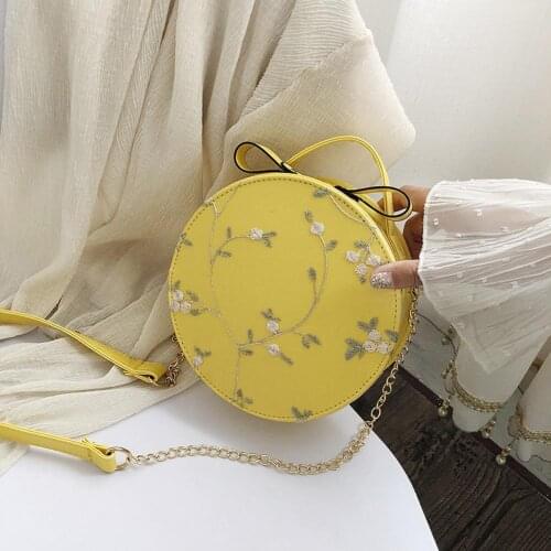 Women Shoulder Bags Brand Designer Handbags Womens Fashion Lace Fresh Handbag Crossbody Bag Solid Color Small Round Bag Clutch