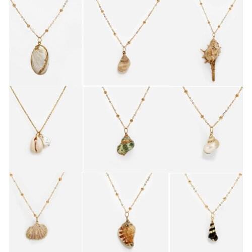 Personality Conch Scallop Pendant Necklace Women Jewelry 2021