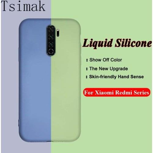 Liquid Silicone Case For Xiaomi Redmi Note 6 7 8 Pro K20 K30 6A 7A 8A 8T 9S A1 A2 A3 Lite Cover Cute Candy Phone Back Coque