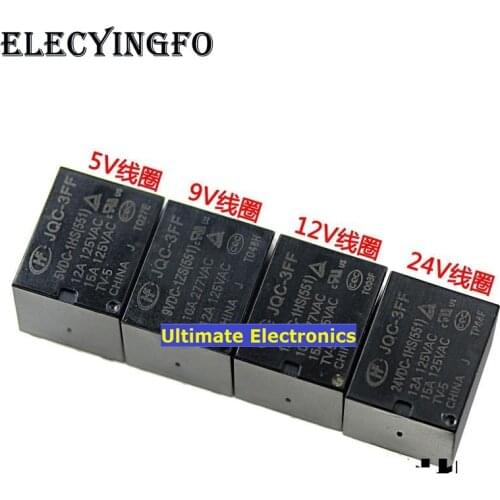 10PCS HF- JQC-3FF-5VDC-1HS JQC-3FF-9VDC-1HS JQC-3FF-12VDC-1HS JQC-3FF-24VDC-1HS 4FEET Relays