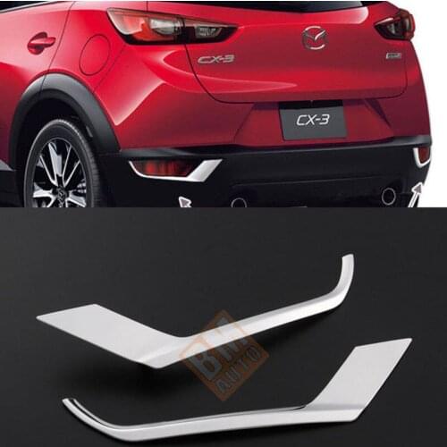2pcs Car Decoration Stainless Steel Fog Lamp Trim Rear Bumper Reflector Cover Car Styling Accessories for MAZDA CX-3 2015-2017