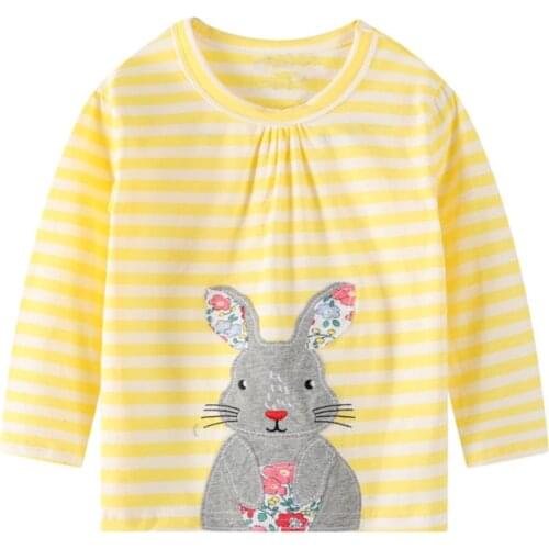2020 Girls T-shirt Animails Rabbit T Shirt Sprin Kids Clothes Tshirt Koszulki Girls Tops Fall Top T Shirts Vetement Enfant Fille