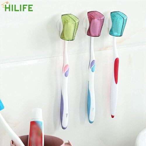 3 Piece/Set Suction Cup Toothbrush Holder Wall Mount Rack Bathroom Product Toothbrush Cover Storage