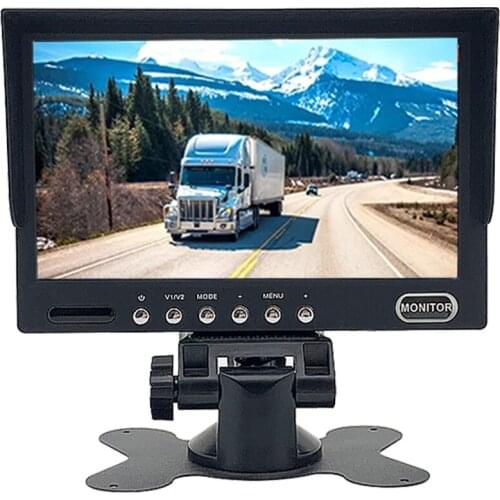7 Inch 2 Ways Video Input Rear View Security Camera Recorder Player System Car Dashboard Monitor With Video Playback Supporting