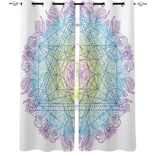 Mandala Flower Of Life Curtains For Living Room Window Curtain For Bedroom Modern Interior Home Decoration
