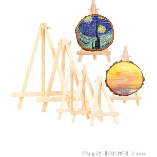 1pcs 5 Sizes Wooden Mini Artist Easel Desktop Tripod Easel Wedding Table Card Stand Display Holder For Party Decoration Supplies