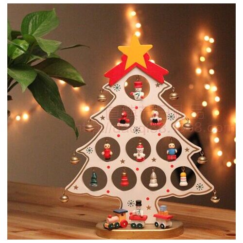 DIY Christmas Ornament Wooden Christmas Tree Christmas Hanging Ornament Gift for Children Home Xmas Table Decoration