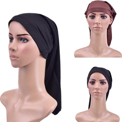 Long Hair Sock Cap Sleep Hats Wrap Night Cap Hair Care Bonnet Nightcap for Women Men Unisex Cap Bonnet De Nuit Black