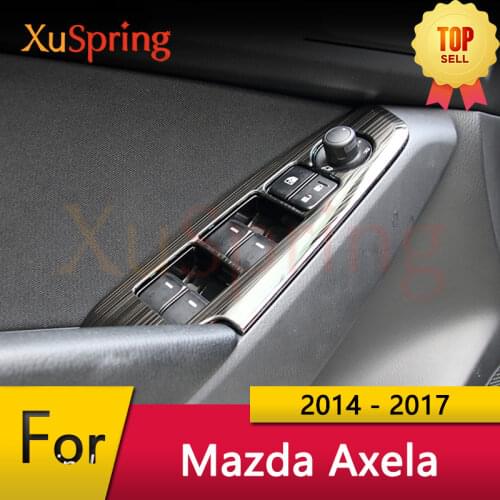 For Mazda3 Mazda 3 Axela 2014-2019 LHD BM/BN Car Window Switch Adjustment Knob Panel Cover Trim Stickers Strips Garnish Styling