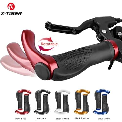 X-TIGER Bicycle Grip Handlebar End Cap Aluminium Alloy Lock Mountain Handle Bar Grips Anti-Skid Rubber Bicycle Skid-Proof Grips