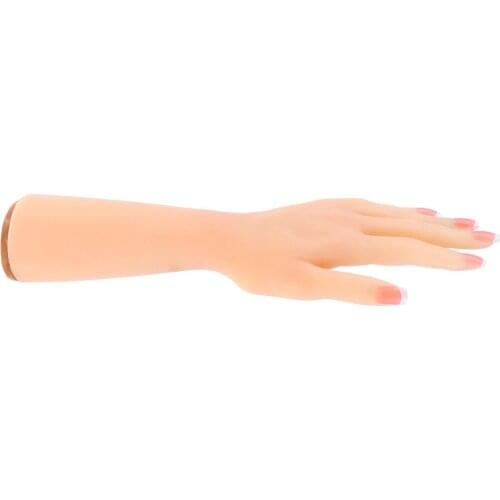 Flexible Female Silicon Hand Model Left Nail Art Practice Jewelry Display