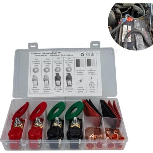 Hot Sale-2-pair General Automobile Battery Bolt Head Battery Clamp Wiring Classification Set