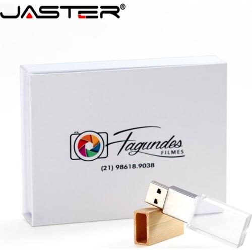 JASTER USB 2.0 New Custom LOGO di Cristallo di Memoria Flash Drive con Scatola Regalo 4GB 8GB 16GB32GB64GB usb flash drive cute