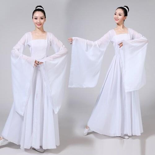 Chinese style Hanfu classical dance costumes womens new style fairy dance dress elegant long-sleeved yarn clothes