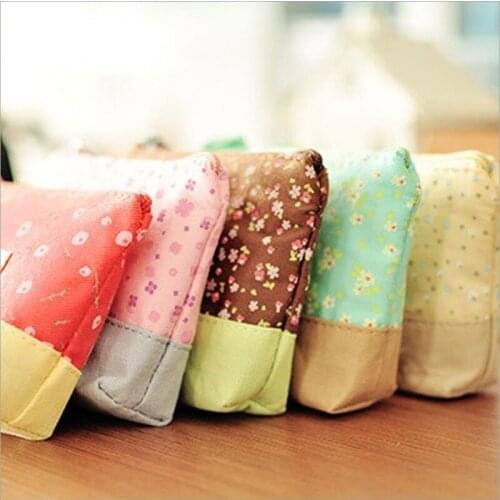 Korean Version of The Creative Flower Sea Change Wallet Lovely Coin Bag Cloth Art Change Wallet Wholesale and Retail Gifts