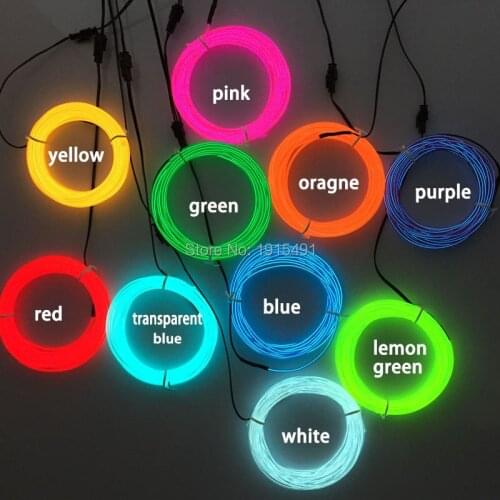 Creative Holiday Lights 1Meter 10 Colors Led Neon Rope Cable DC3V 3.2mm Luminous EL Wire Diy Fluorescent Cartoon Animal Design
