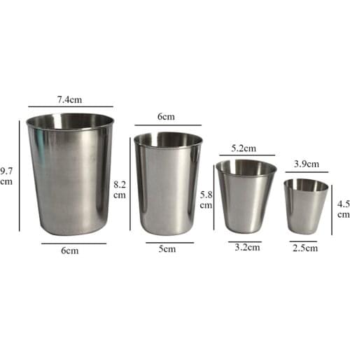 Outdoor Travel Cup Mini Wine Beer Whiskey Mugs 1Pcs 30ml/50ml/180ml/320ml Drinking Glass Stainless Steel Shot Glasses Cups