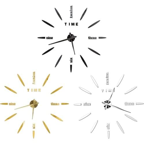 Indoor Large Acrylic Wall Clock 3D Mute Digital Mirror Wall Sticker Quartz Clock Living Room Clock Home Decoration Decal #2