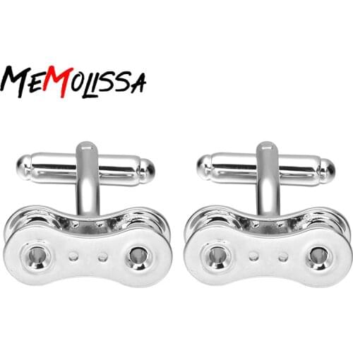 MeMolissa Shirt cufflinks for mens Bike chain cuff links High Quality abotoaduras top grade Jewelry