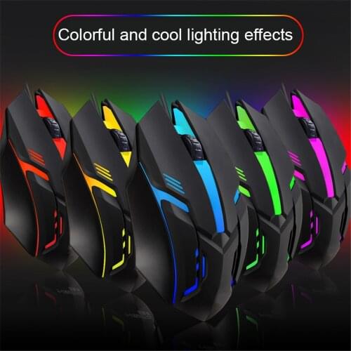 S1 Gaming Mouse 7 Colors LED Backlight Ergonomics USB Wired Gamer Mouse Flank Cable Optical Mice Gaming Mouse For Laptop Mice PC