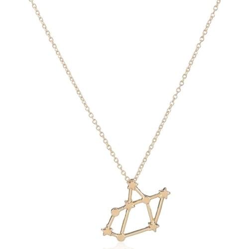 Wholesale 10Pcs Sagittarius Zodiac Sign Star Astrology Pendant Constellation Women Charm Necklaces Simple Science Jewelry